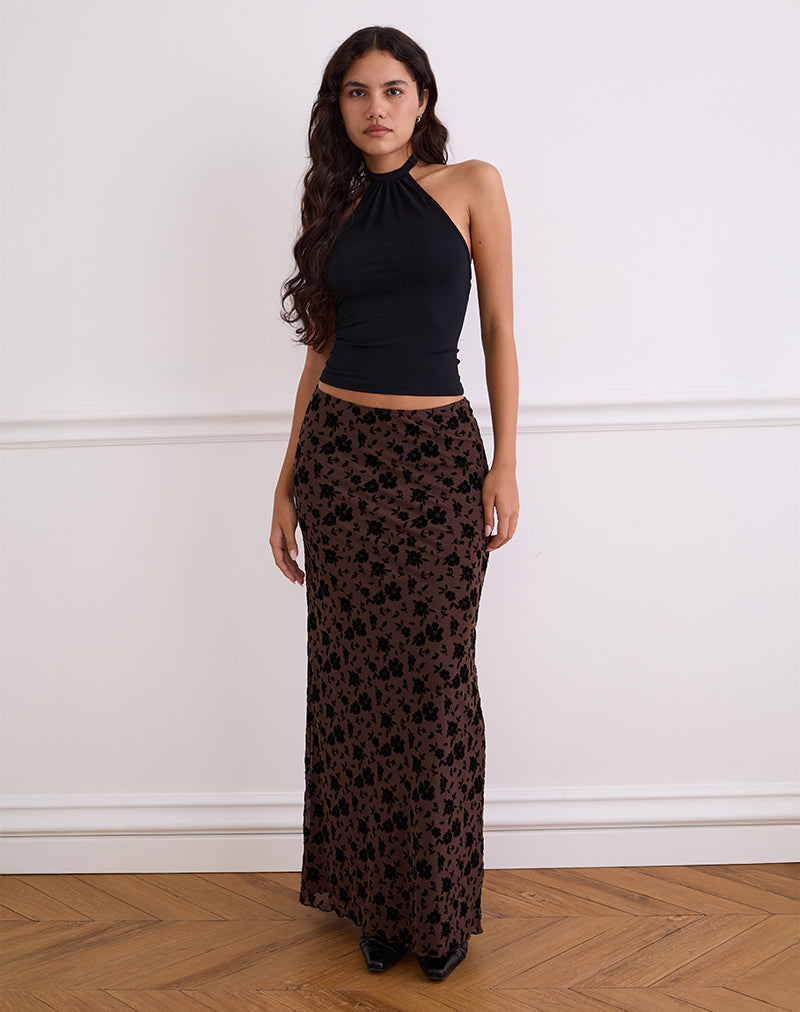 Image of Alfreda Maxi Skirt in Garden Floral Brown