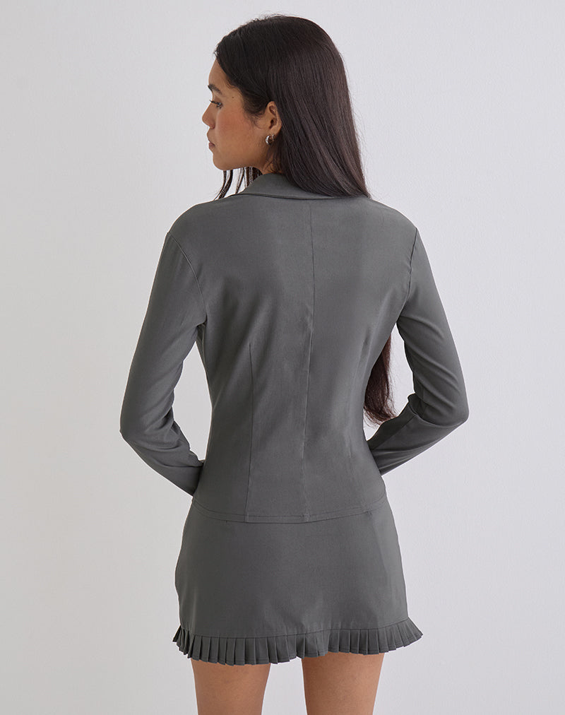 Image of Alika Long Sleeve Top in Tailoring Slate Grey