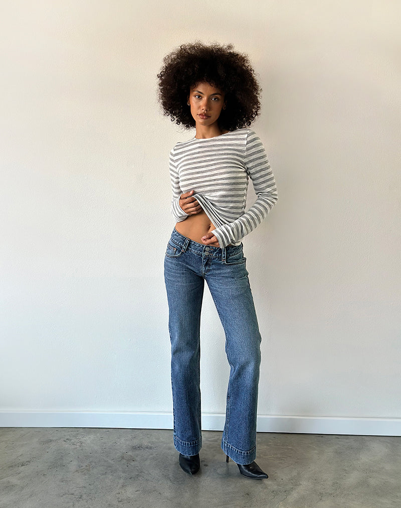 Low Rise Bootcut Jeans in Ocean Blue
