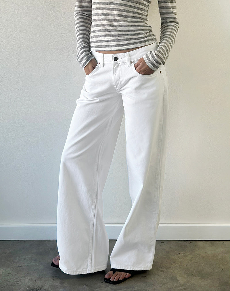 Low Rise Roomy Jeans in True White