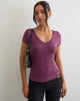 Image of Aluvia Top with Silver Ring in Cupro Deep Purple