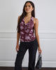 Image of Alva Cowl Neck Top in Blooming Bliss Burgundy