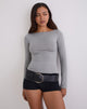 Image of Amabon Long Sleeve Top in Grey