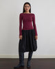 Image of Amabon Long Sleeve Top in Burgundy