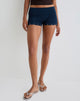 Image of Amane Foldover Short in Rayon Jersey Navy