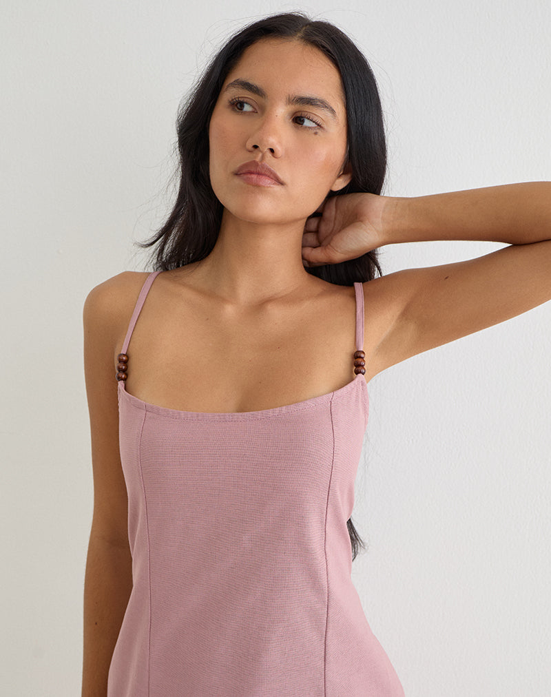 Image of Ambra Scoop Mini Dress in Dusty Rose
