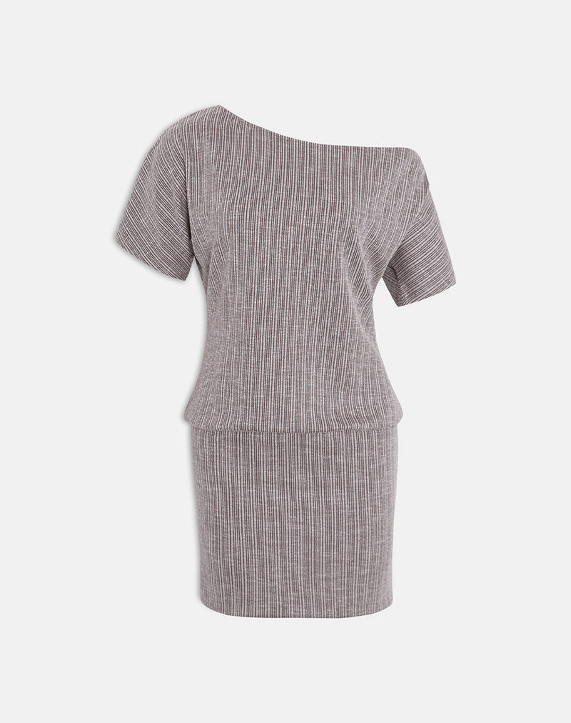 Image of Amelita Mini Dress in Rib Knit Brown Grey