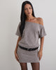Image of Amelita Mini Dress in Rib Knit Brown Grey