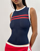 Image of Monlo Top in Airtex Navy with Red Stripe