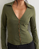 Image of Anika V Shirt in Stretch Tailoring Khaki