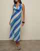 Image of Anira Dress in Chiffon Painted Stripe Blue
