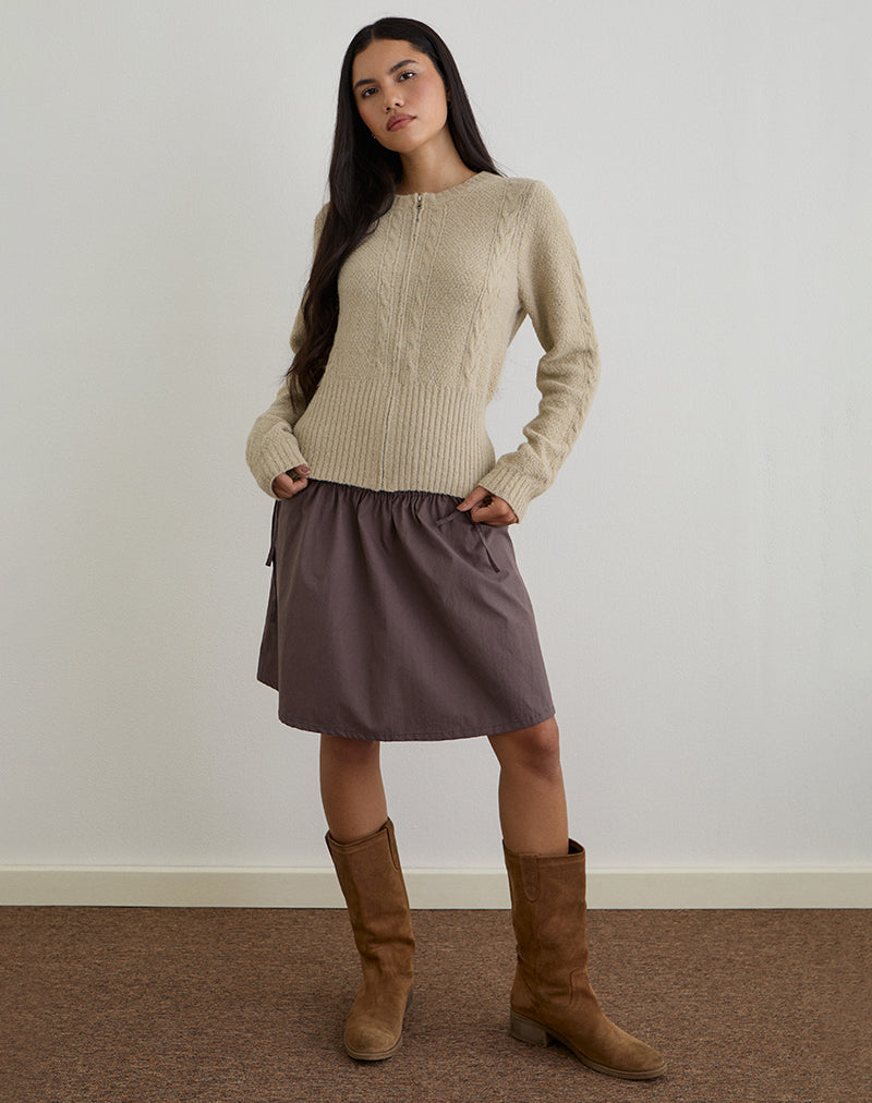 Image of Anitra Cardigan in Cable Knit Beige