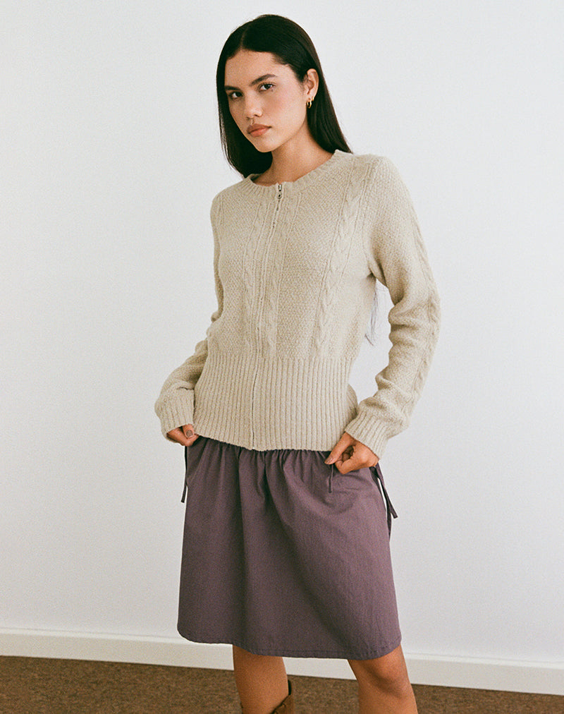 Image of Anitra Cardigan in Cable Knit Beige