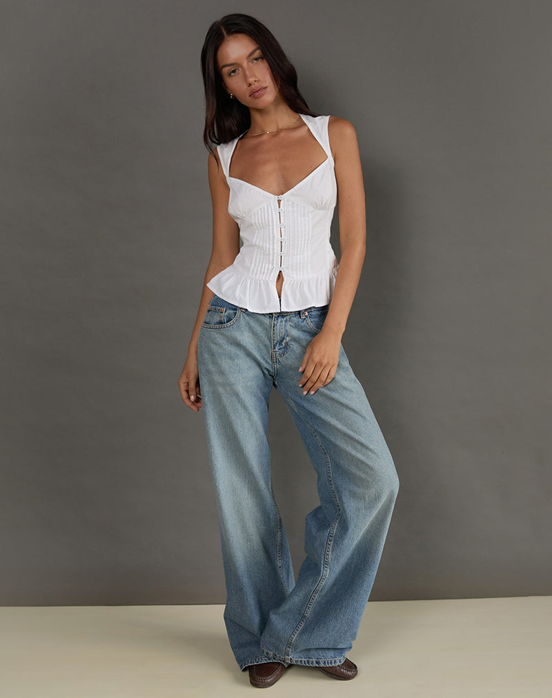 Image of Arata Top in Poplin White