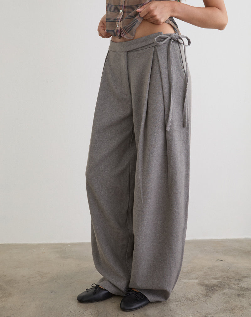 Arden Tie Waist Trouser in Tailoring Grey