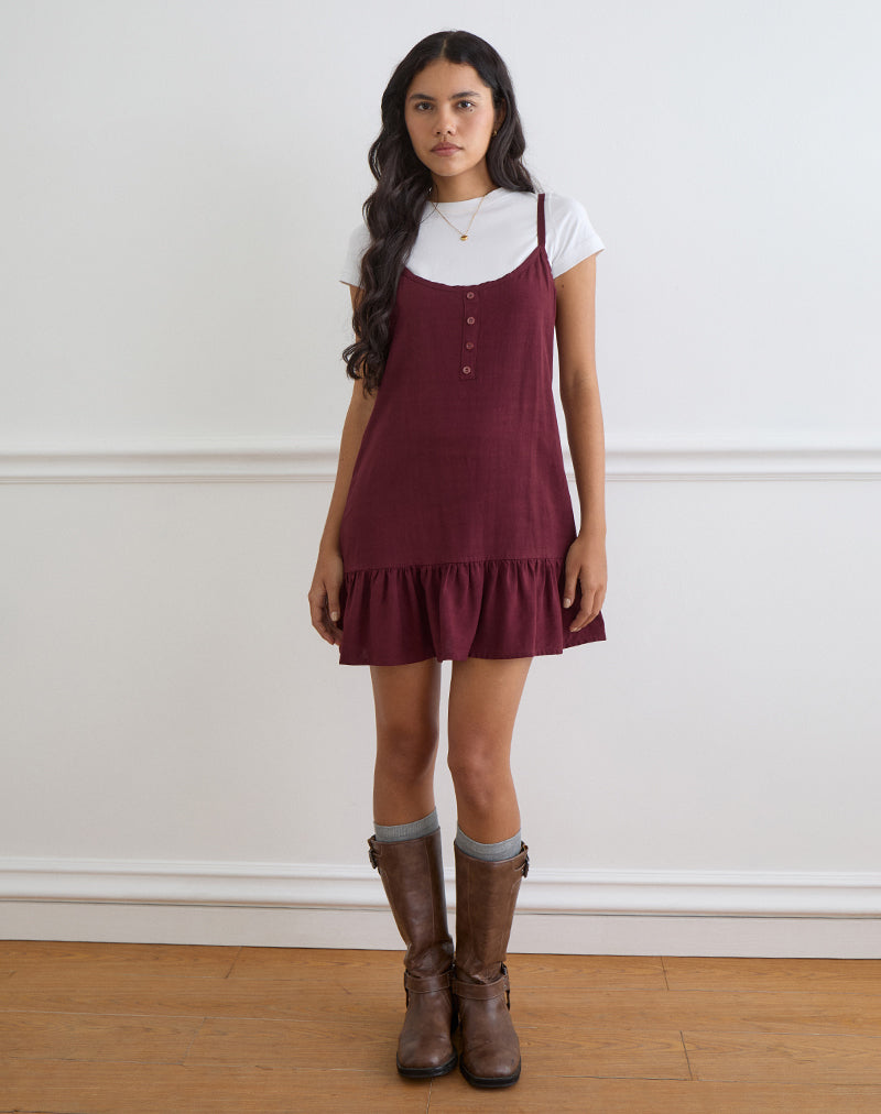 Image of Arige Mini Dress in Maroon
