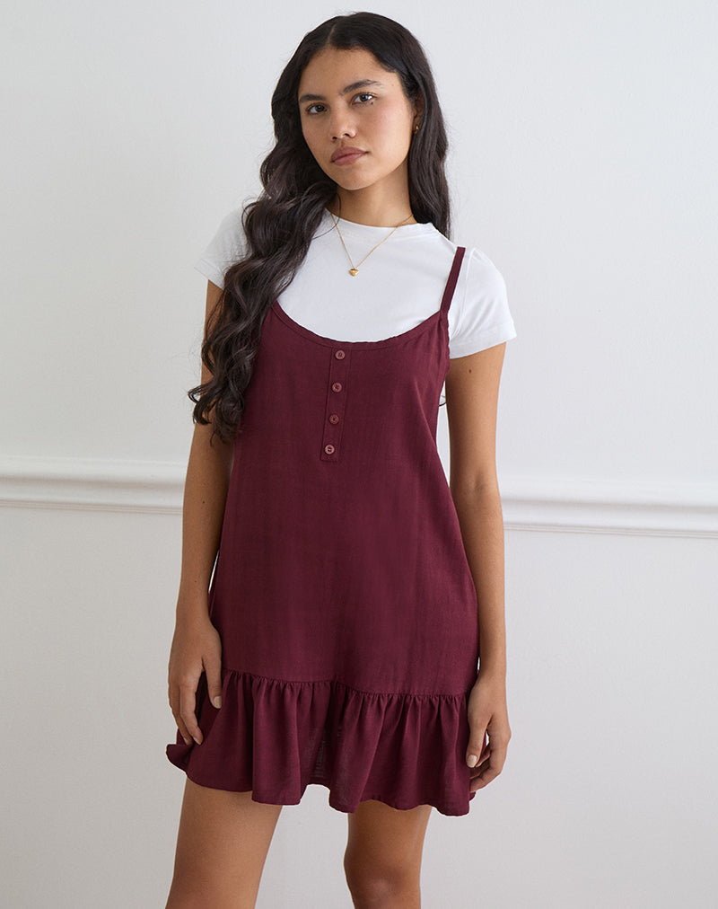 Image of Arige Mini Dress in Maroon