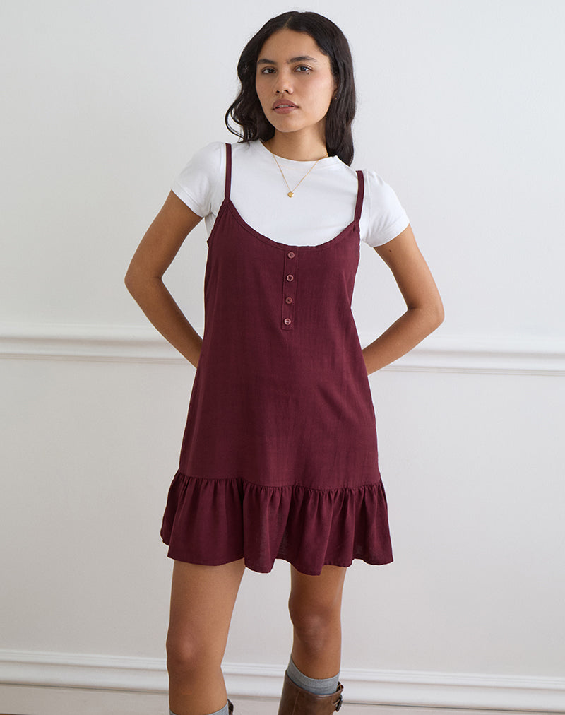Image of Arige Mini Dress in Maroon