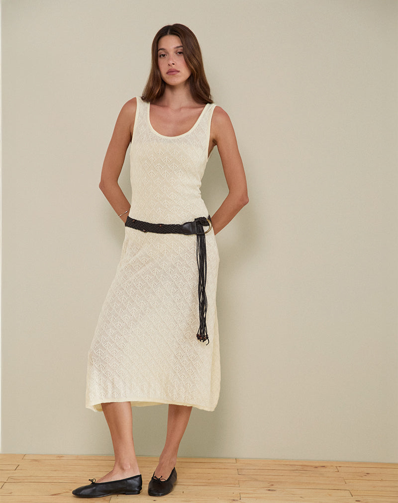 Image of Ashtin Midi Dress in Pointelle Ivory