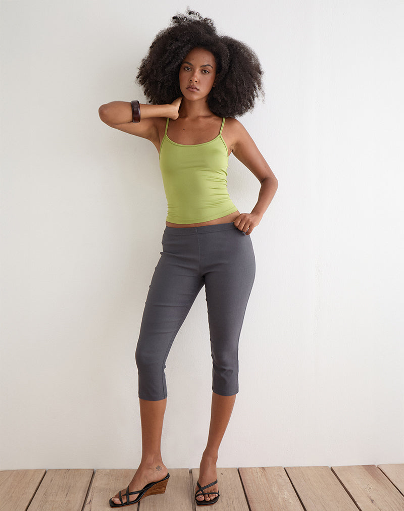 Charcoal Stretch Cropped Capri Trouser | Asla – motelrocks.com