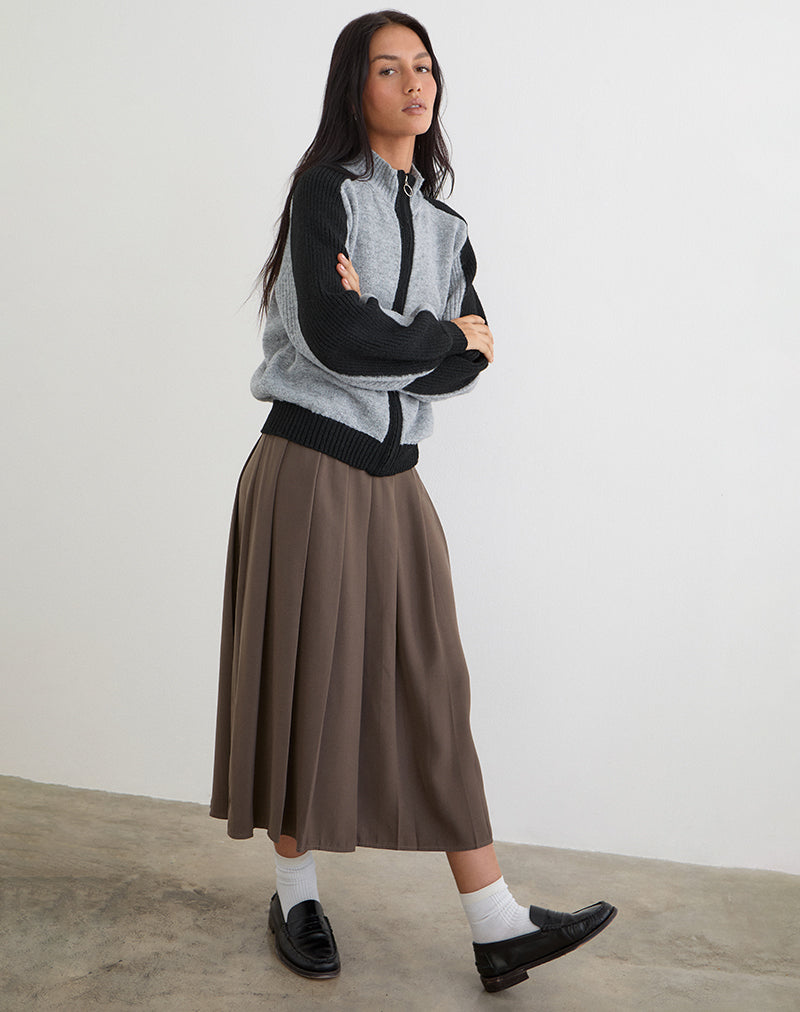 Image of Asrar Jumper in Knit Grey and Black