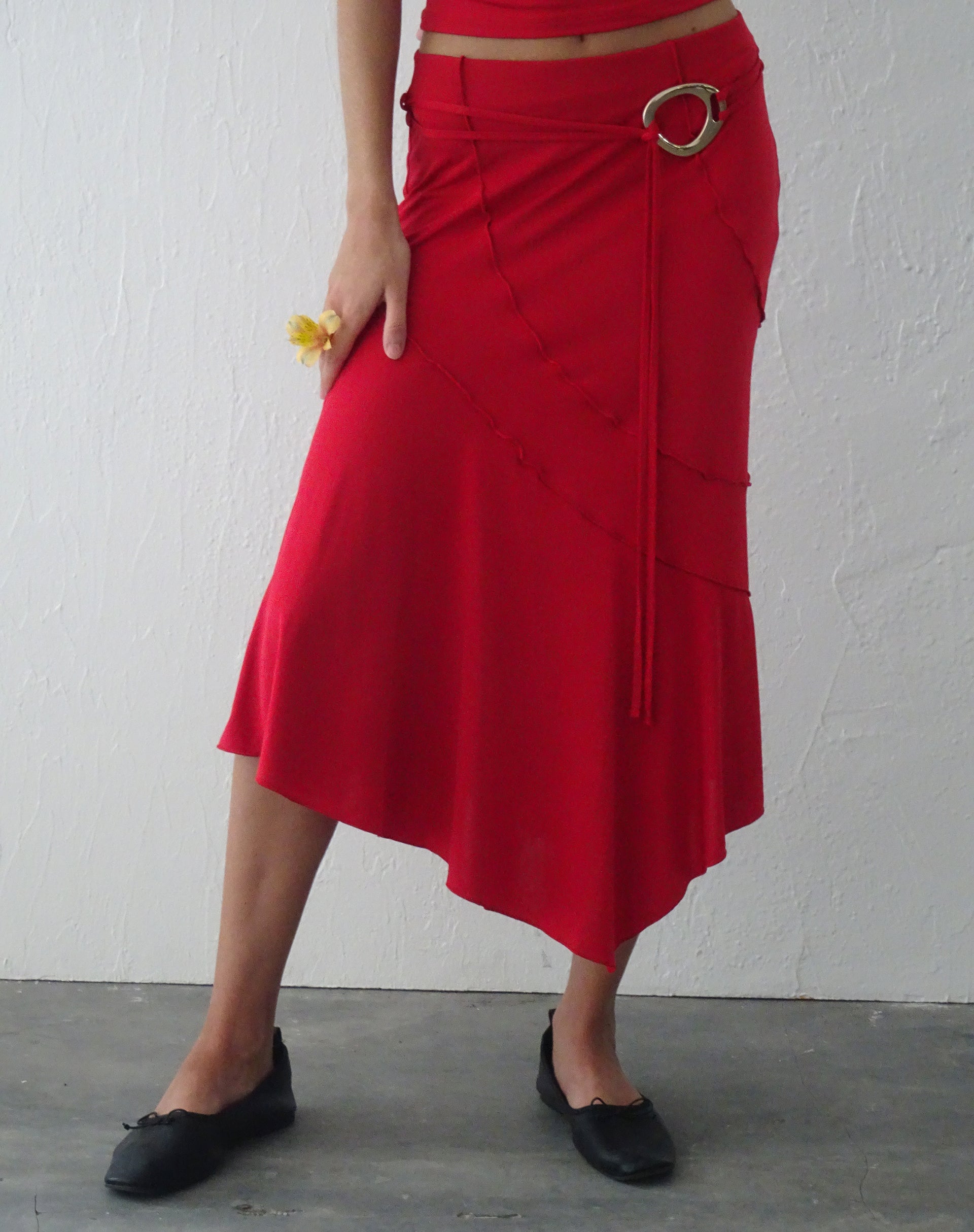 Image of Kimiko Midi Skirt in Red