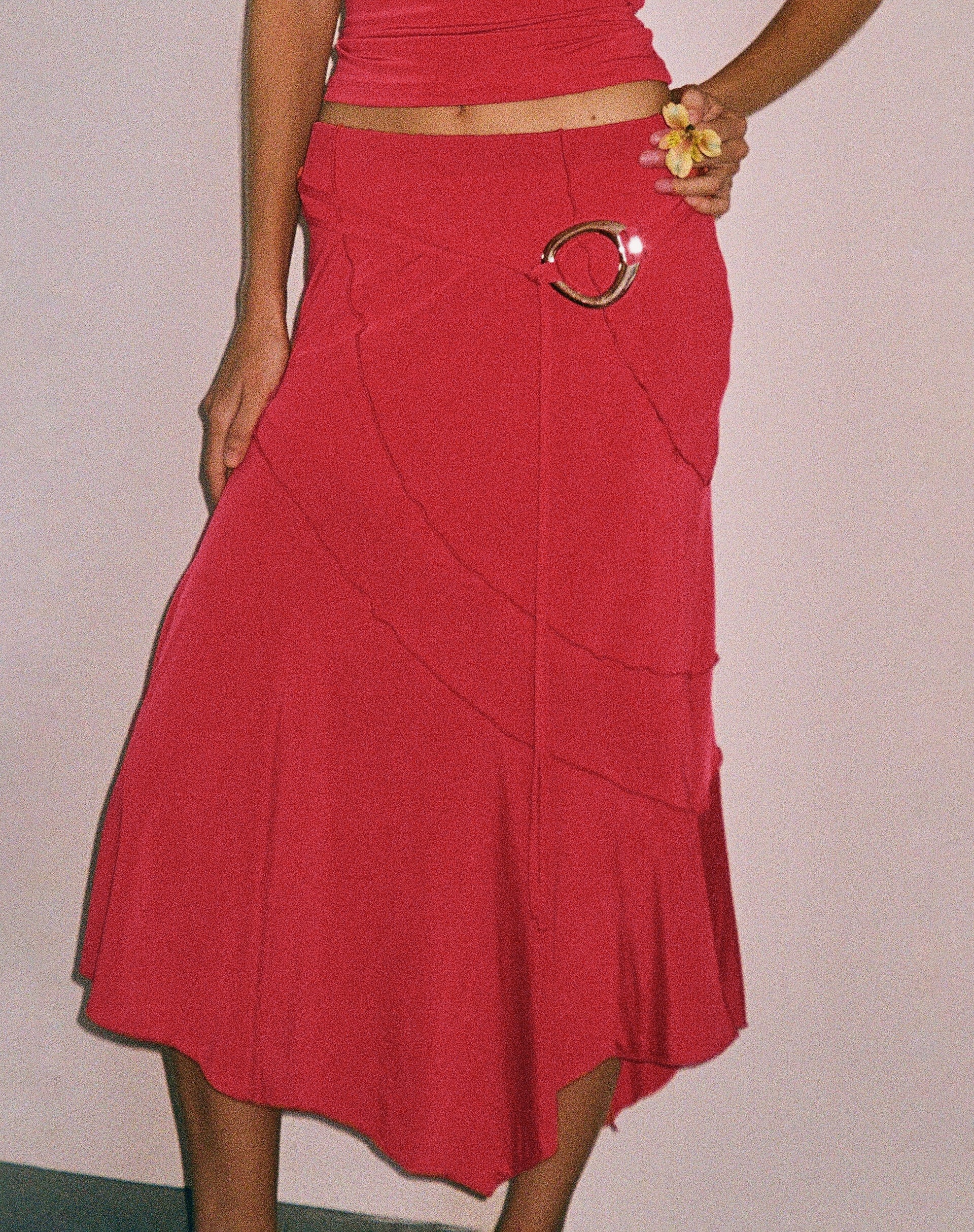 Image of Kimiko Midi Skirt in Red