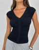 Image of Atheia Gathered V-Neck Top in Rayon Jersey Black