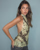 Image of Athens Backless Top in Snake Skin Muted Lime