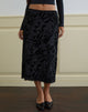 Image of Atira Midi Skirt in Flock Leaf Flower Black