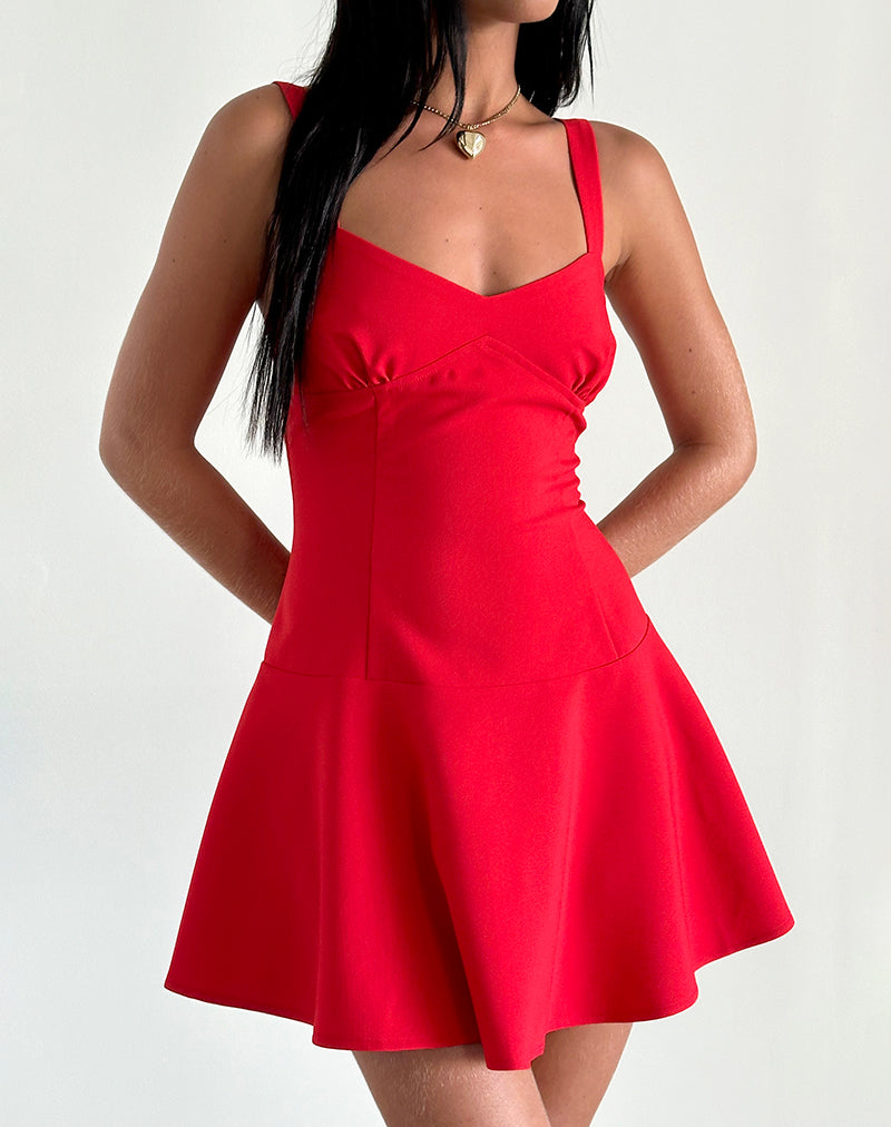Audra Mini Dress in Red