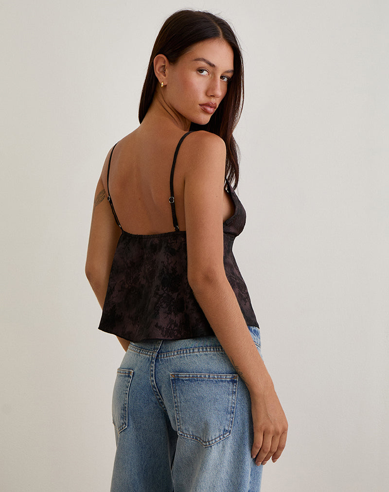 Image of Marinda Top in Jacquard Dark Purple Floral