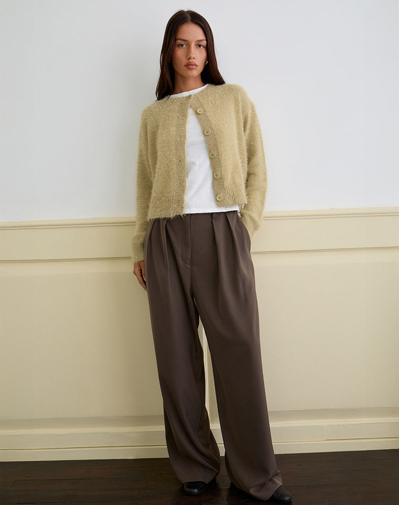 Image of Audrina Cardigan in Fluffy Knit Sage