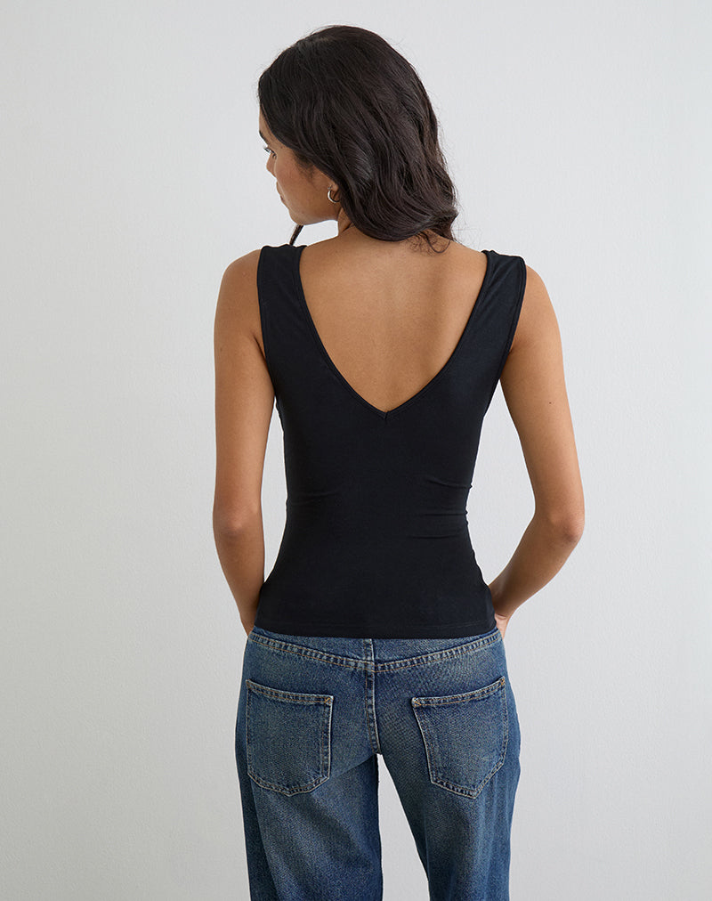 Image of August Tank Top in Rayon Jersey Black