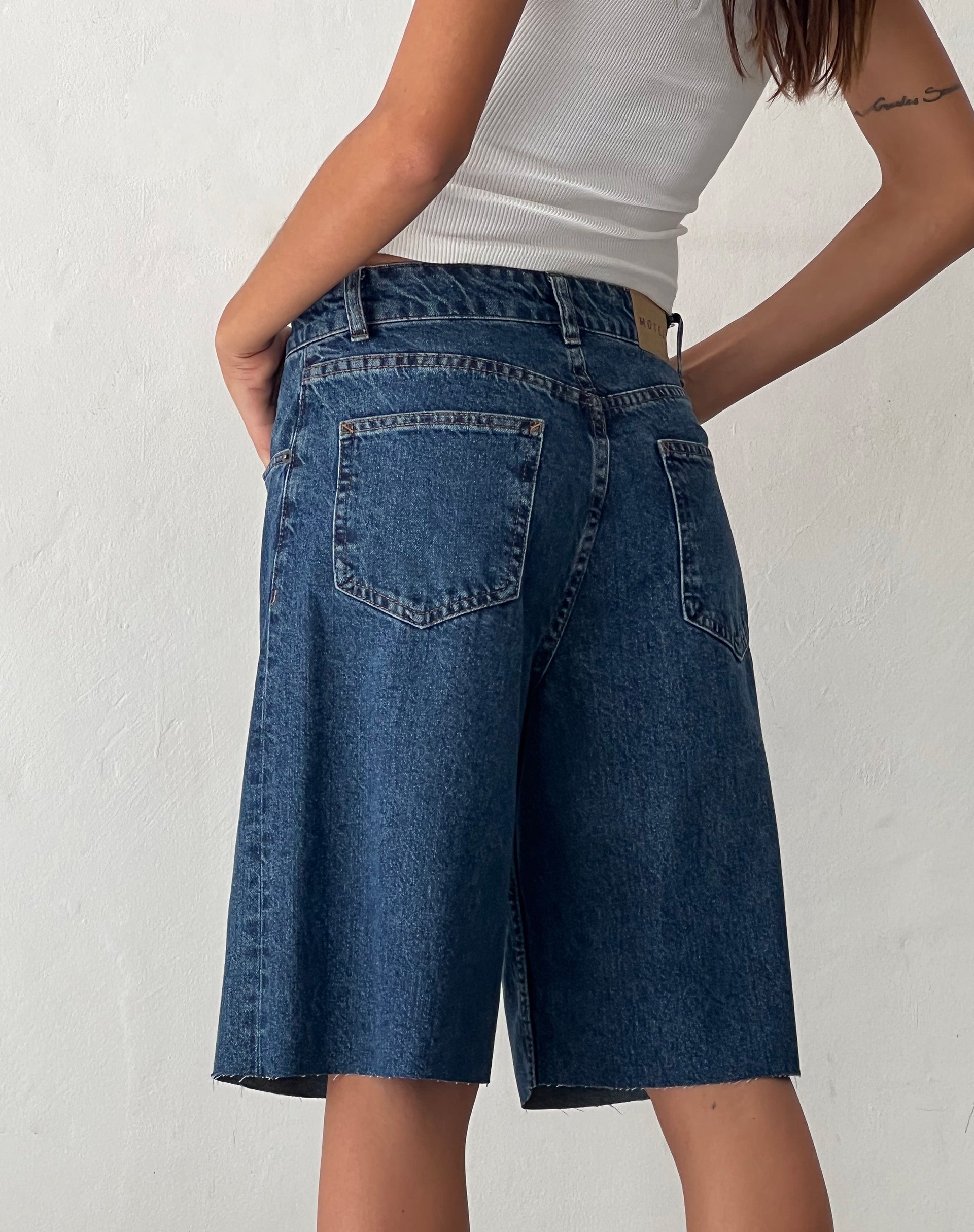 Mid Blue Used Long Jort | Roomy – motelrocks.com