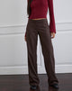Image of Ganta Slim Trouser in Stripe Chocolate Brown