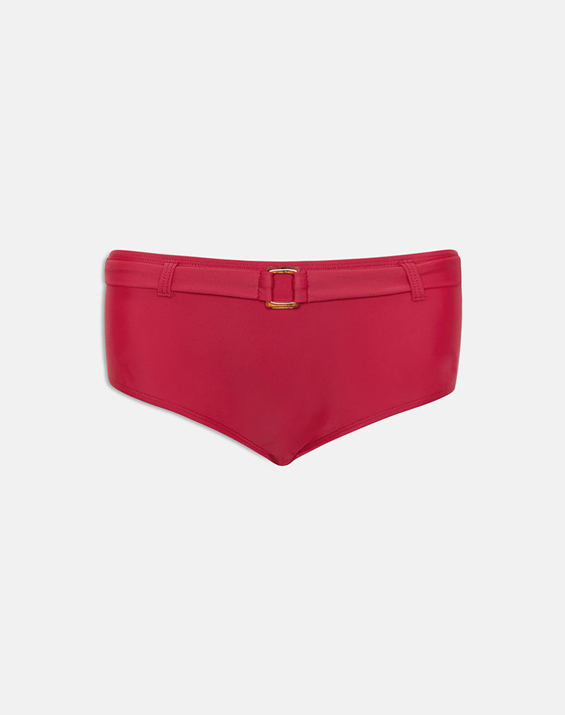 Image of Avi Swim Short in Cardinal Red with Belt