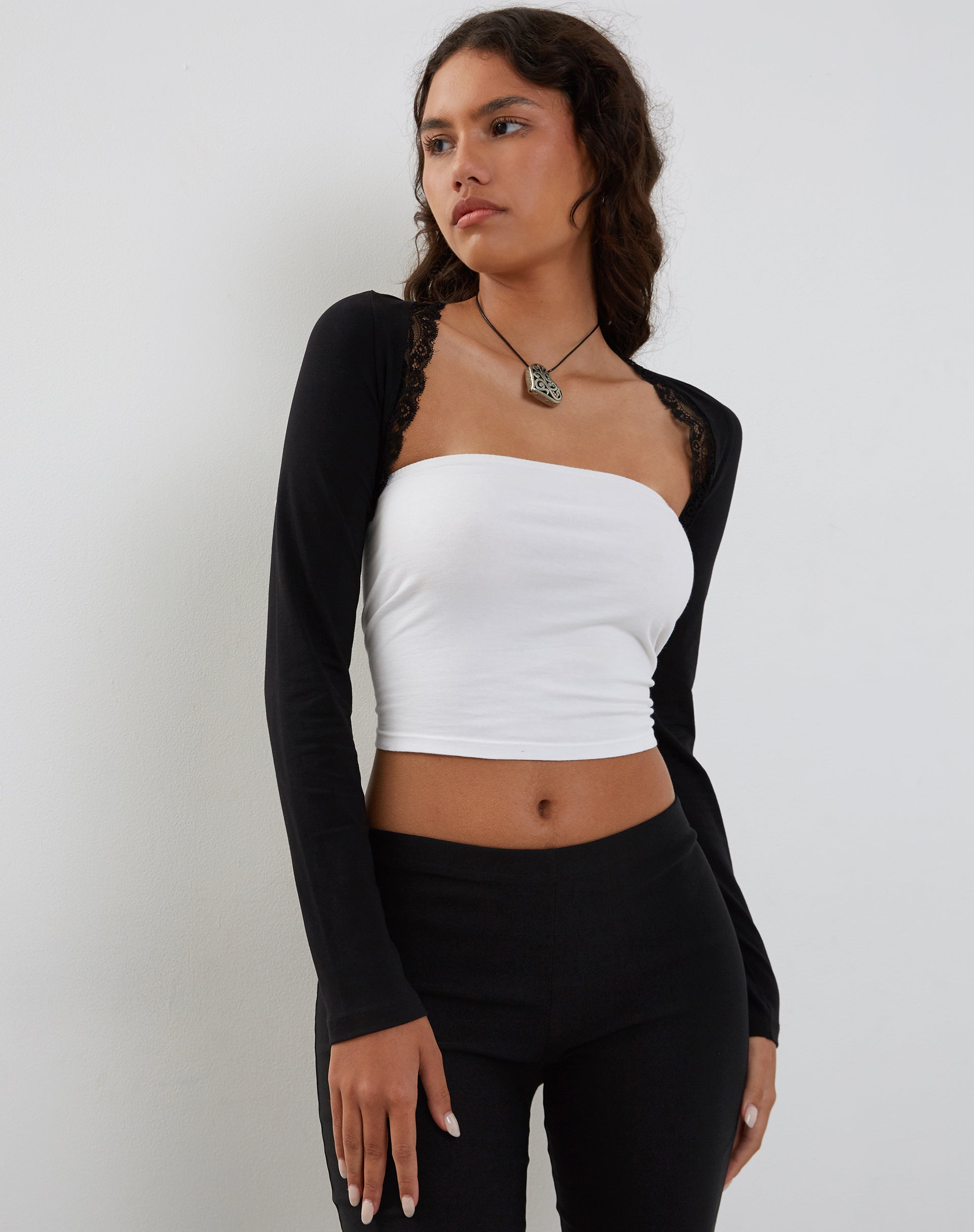 Black long online sleeve bolero shrug