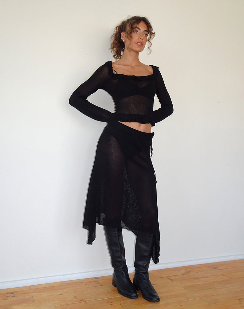 Fine knit hotsell midi skirt