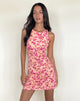 Image of Ayana Backless Mini Dress in Dark Wild Flower Cantaloupe