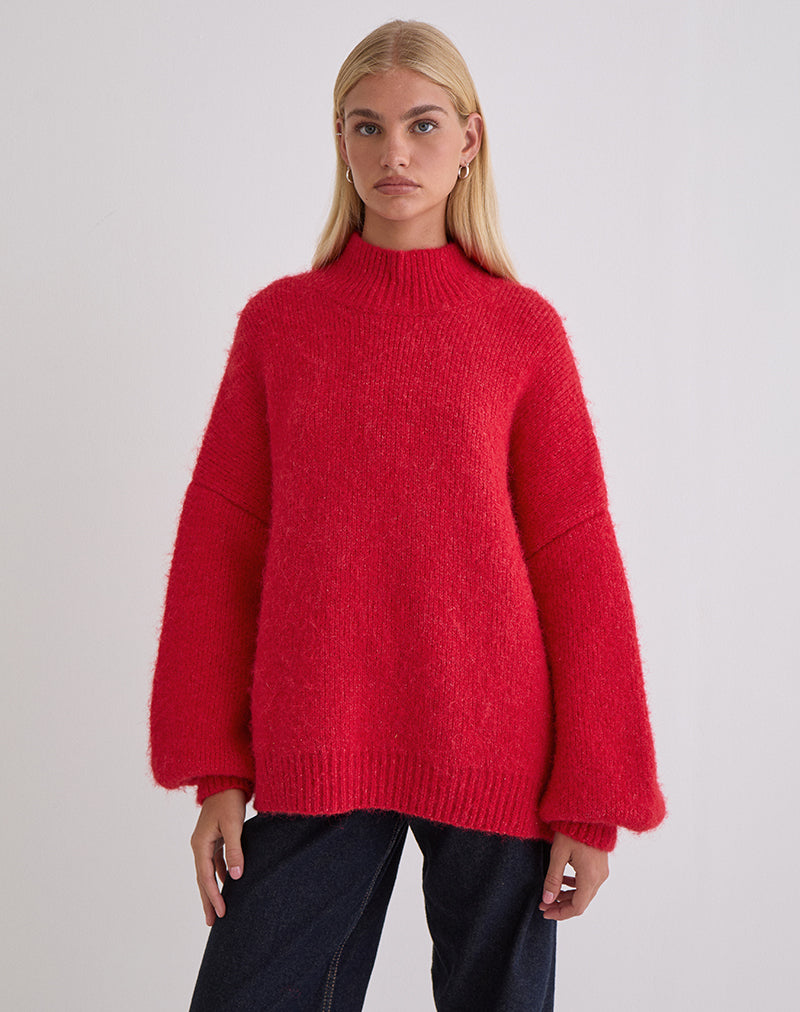 Amato Oversized Jumper in Red