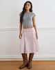 Image of Babete Pleat Midi Skirt in Cotton Twill Soft Pink
