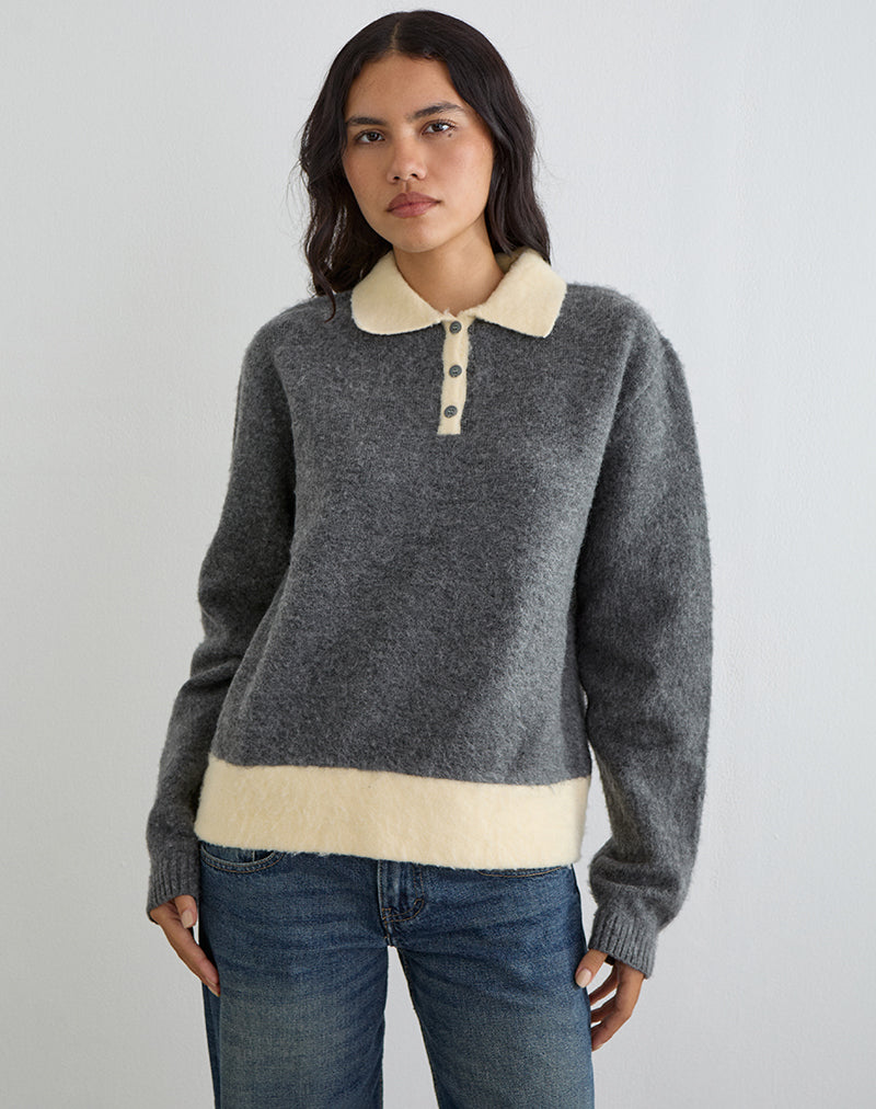 Balamoa Jumper in Knit Grey and Cream