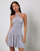 Image of Belasar Mini Dress in Cupro Lilac Grey