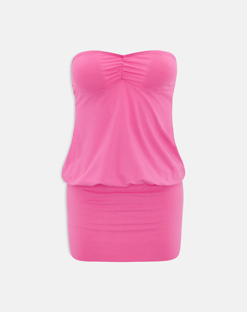 Image of Belena Mini Dress in Jersey Deep Pink