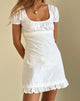 Image of Bella Mini Tea Dress in Poplin White
