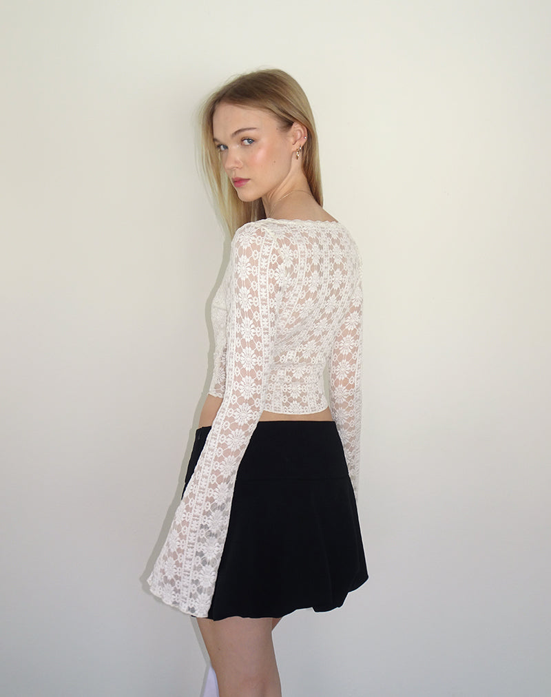 Image of Belle Long Sleeve Top in Regal Lace Ivory