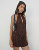 Image of Belly Racerback Mini Dress in Sequin Knit Brown