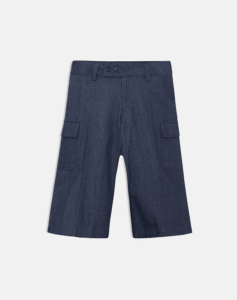 Image of Bensen Capri Trouser in Chambray Denim Blue