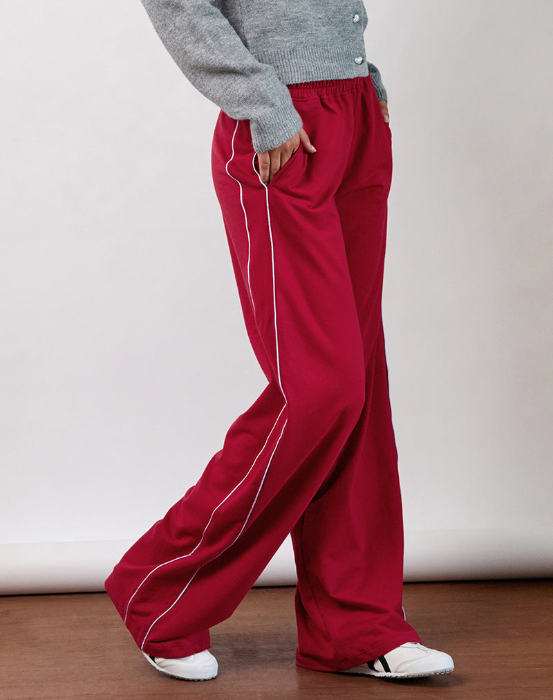 Image of Benton Jogger in Adrenaline Red with Violet Binding